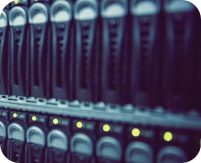 dedicated server storage rack in a data centre
