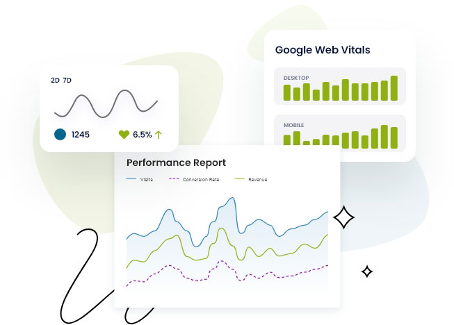 Performance and Google web vitals chart illustrations
